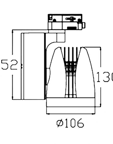 LED REF SINSKI 337201-2 30W 4000K CRNI TROFAZNI