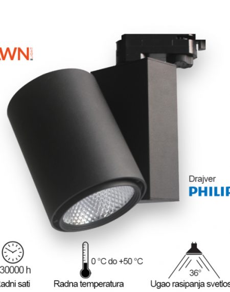 LED REF SINSKI 338201-1 20W 4000K CRNI