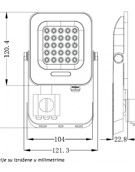 LED REFLEKTOR IK03 20 W 6500K SENZOR