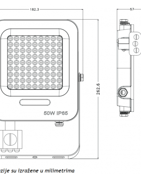 LED REFLEKTOR IK03 50 W 6500K SENZOR