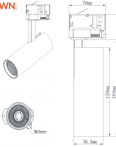 LED REF SINSKI JM-4068 10W 3000K 36° CRNI TROFAZNI