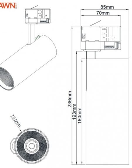 LED REF SINSKI JM-4069 20W 4000K 36° CRNI TROFAZNI