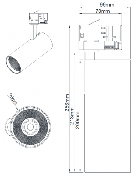LED REF SINSKI JM-4070 30W 4000K 36° CRNI TROFAZNI