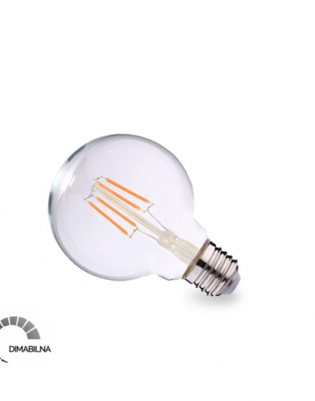 LED SIJALICA FILAMENT DIM G80 6W E27 2700K 600lm