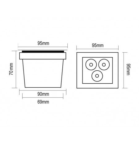 LED SVETILJKA HX-HUG95 PODNA 3W 4200K IP67 NIKL