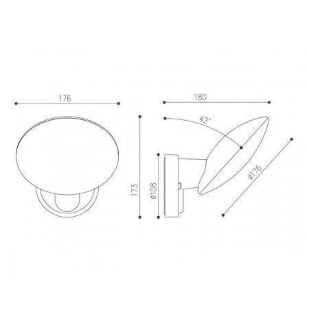LED SVETILJKA BL6 ZIDNA 12W 4000K IP54  CRNA