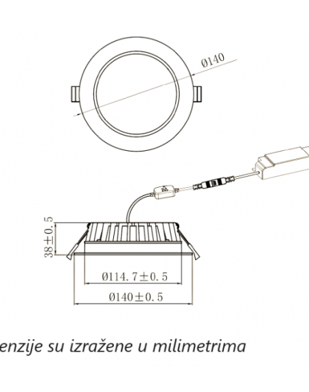 LED SVETILJKA CPS-Y4A12-D9 3000/4000/5000K 12W IP44