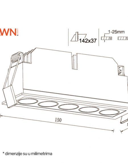 LED SVETILJKA FGL05 13W 3000K 40° BELA