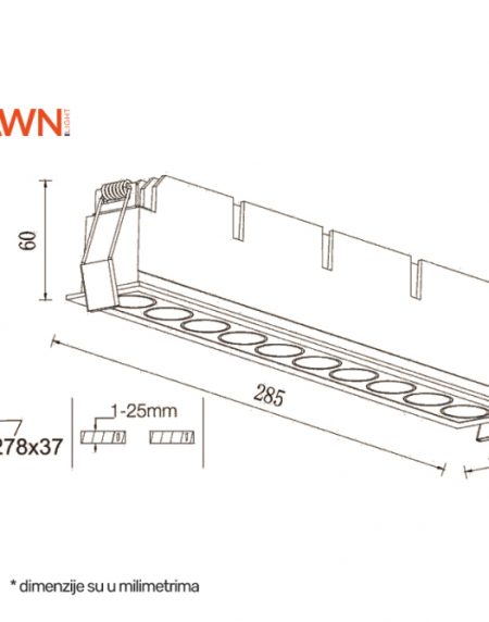 LED SVETILJKA FGL10 24W 3000K 40° BELA
