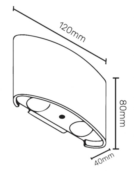 LED SVETILJKA JM-020 ZIDNA 4W 4000K IP54 CRNA