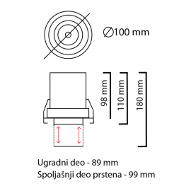 LED SVETILJKA JM-4601 U/Z PLAFONSKA 12W 3000K 24° DIM. CRNA - Слика 4