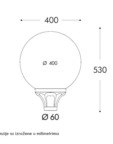 LED ULICNA SVETILJKA GLOBE 400 50W CRNA
