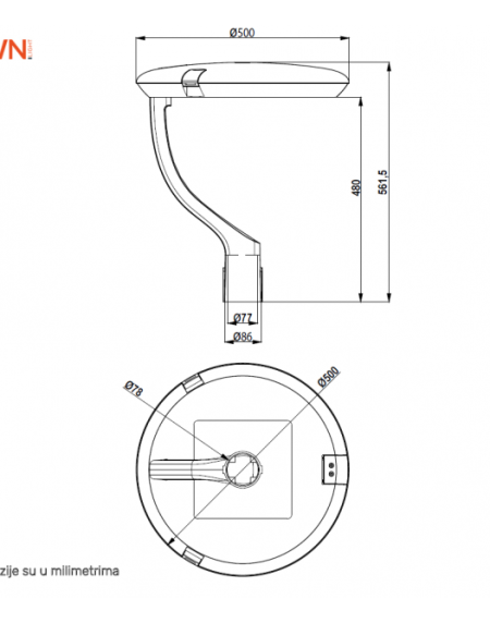 LED ULICNA SVETILJKA GSL09S 60W 4000K 7800lm IP66
