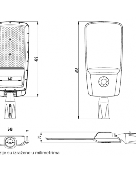 LED ULICNA SVETILJKA RX-H 150W 4000K