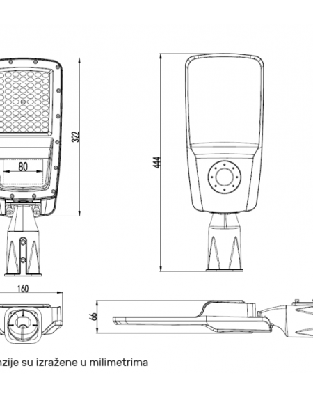 LED ULICNA SVETILJKA RX-H 50W 4000K