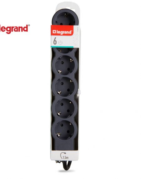 LG 694558 PRODUZNI BLOK 6X2P+E 1.5M (CRNA/T.SIVA)