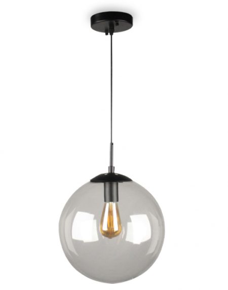 LUNA 139 VISILICA 1*E27 CRNA/BISTRO STAKLO (FI 300)