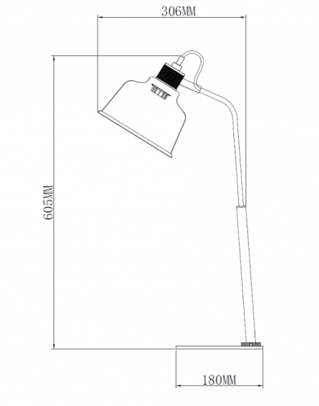 LUNA 219 STONA LAMPA 1*E27 CRNA/BAKAR