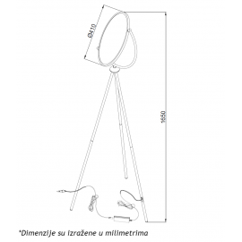 LUNA 254 PODNA LAMPA 20W 3000K CRNA DIM - Слика 3