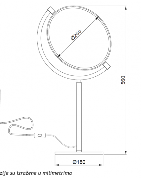 LUNA 255 STONA LAMPA 10W 3000K CRNA DIM
