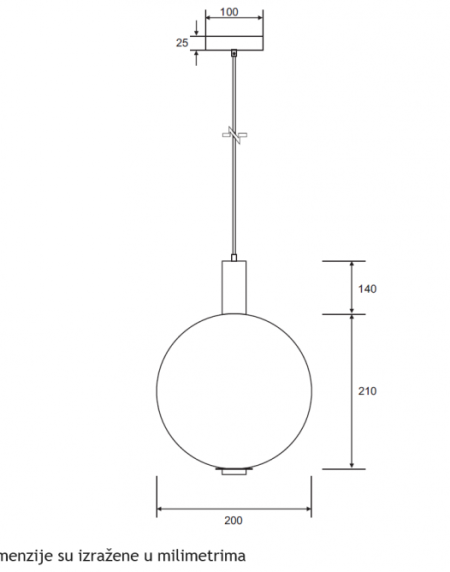 LUNA 293 VISILICA 3.8W 3000K
