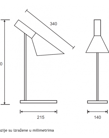 LUNA 295 STONA LAMPA 1*E27