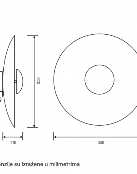 LUNA 306 ZIDNA LAMPA 12W 3000K