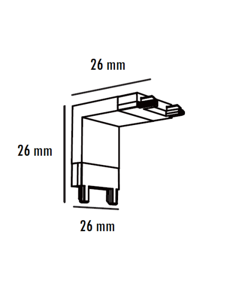 MAGNETIC SLIM KONEKTOR PLAFON-ZID CRNI (26-A-LV)