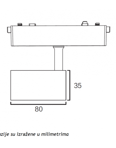 MAGNETIC SLIM REFLEKTOR LED26-035 6W 3000K 24° 48V DC CRNI