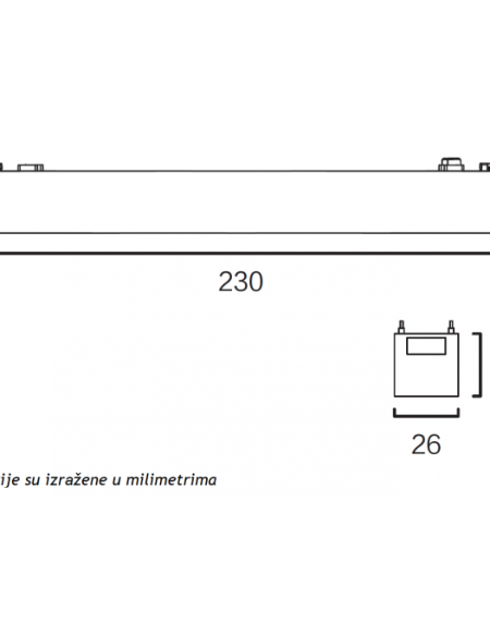 MAGNETIC SLIM SVETILJKA LED26-12T 12W 3000K 24° 48V DC BELA