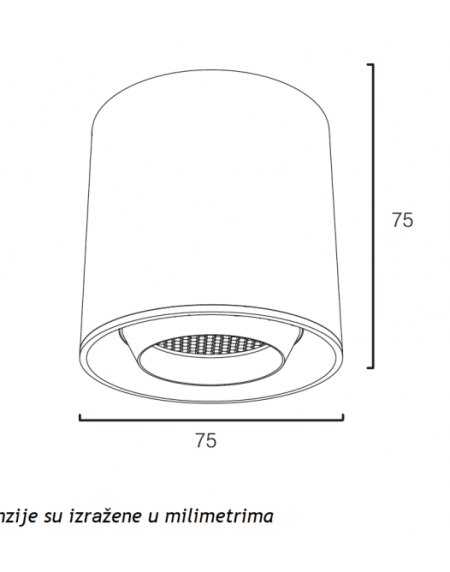 MAGNETIC SLIM SVETILJKA LED26-YT80 6W 3000K 24° 48V DC CRNA