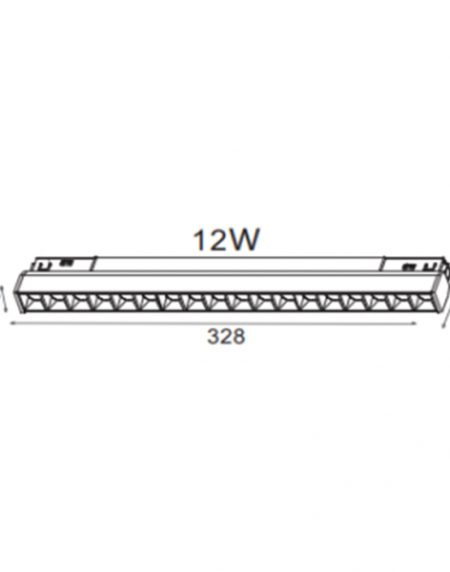 MAGNETIC SVETILJKA LED02-12W 3000K 30° 48V DC CRNA