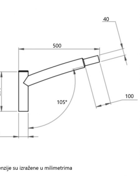 NOSAC ZA SVETILJKE STUBNI 1X50 SIVI