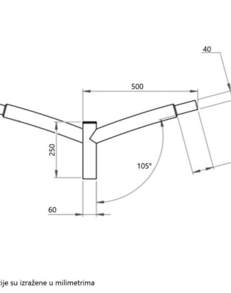 NOSAC ZA SVETILJKE STUBNI 2X50 CRNI RAL 9005
