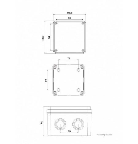 KUTIJA IP 65 MD9052 110X110X74 ABS