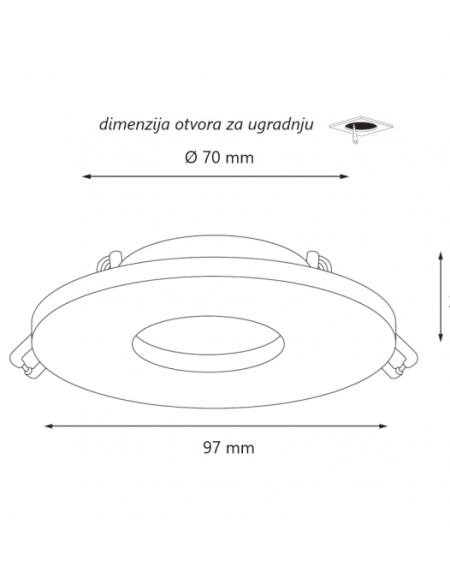 ROZETNA DDL22450 1*GU10 CRNA IP44