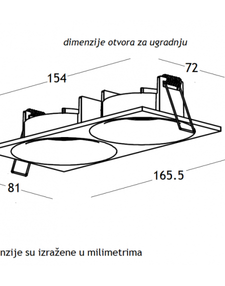 ROZETNA JM-052 2*GU10 CRNA