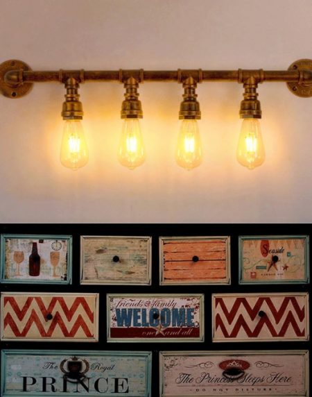 RUSTIK 29 ZIDNA LAMPA W0021-4 4*E27 cupreous