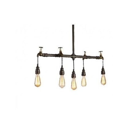 RUSTIK 57 LUSTER P0137-5 92/107 5*E27 rustik crna