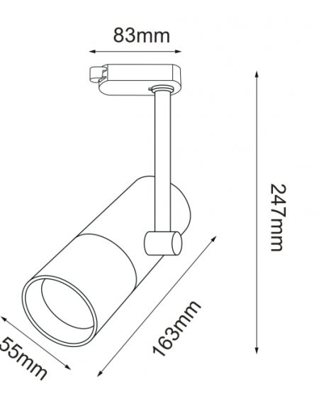 SINSKI REFLEKTOR TL21401 1xGU10 CRNI MONOFAZNI