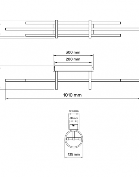 SOLEA 2 LUSTER 36W 3000/4000/6000K CRNA/ZLATO