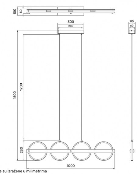 SOLEA 3 LUSTER 36W 3000/4000/6000K CRNA/DRVO