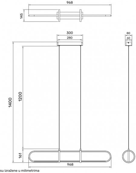 SOLEA 4 LUSTER 36W 3000/4000/6000K CRNA/DRVO