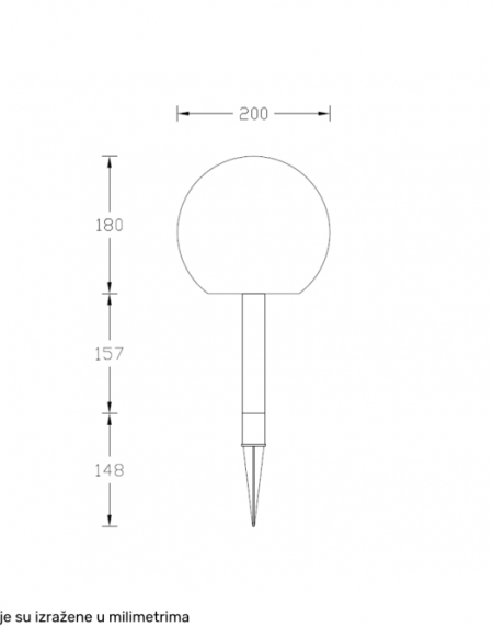 SOLEA 51 SOLARNA LED LAMPA 4000K (O200mm)