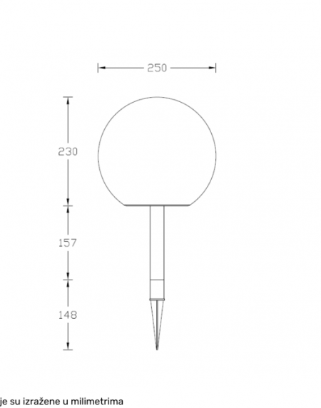 SOLEA 52 SOLARNA LED LAMPA 4000K (O250mm)