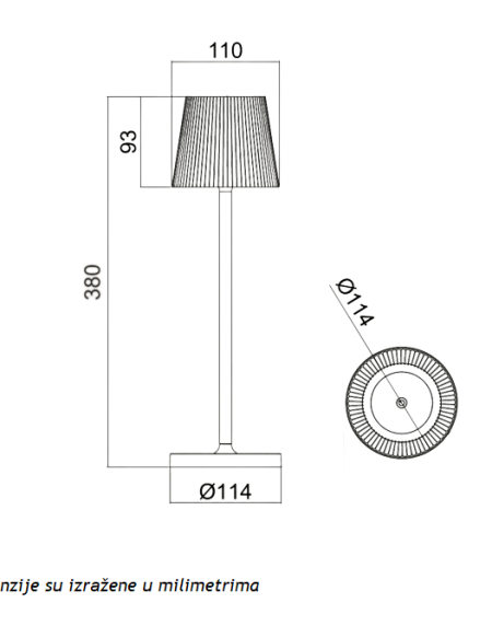 STONA LAMPA PUNJIVA T16011 3W 3000K IP54 CORTEN