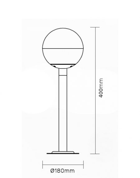 SVETILJKA JM-4833 STUBNA 1*E27 IP44 ANTRACIT (h-400 mm)