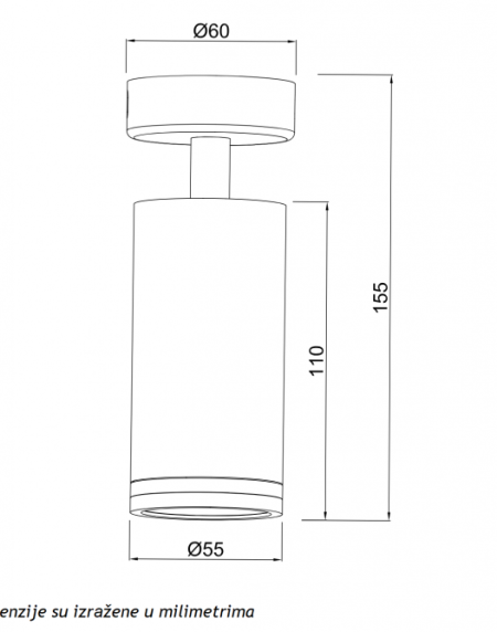 SVETILJKA TS194B SPOT 1*GU10 CRNA