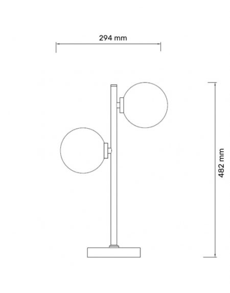 TALIA 26 STONA LAMPA 2*G9 CRNA/BAKAR