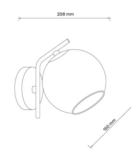 TALIA 29 ZIDNA LAMPA 1*E14 CRNA/BAKAR